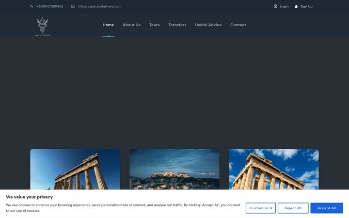 Screenshot of aspectsofathens.com