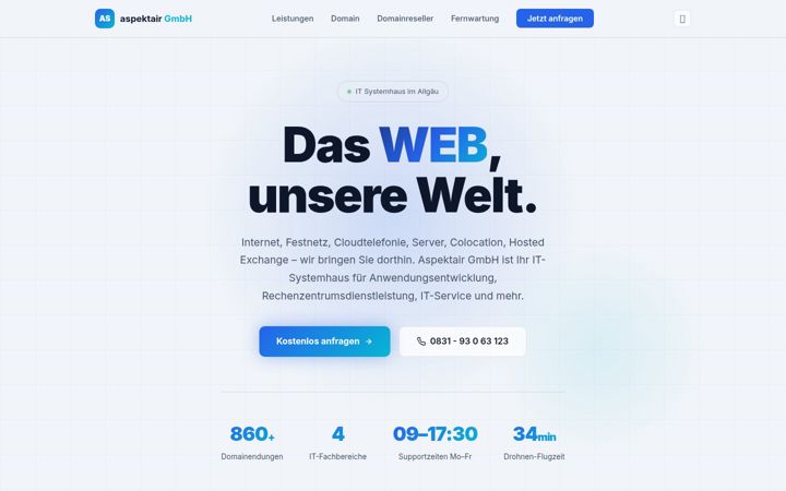 Screenshot of aspektair.de