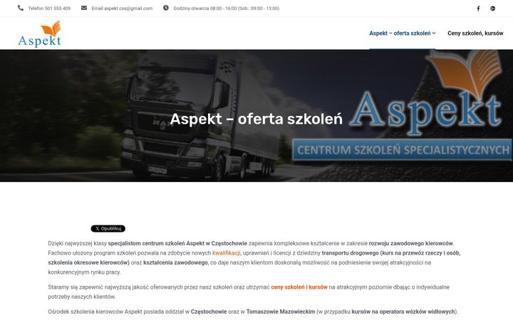 Screenshot van aspektszkolenia.pl