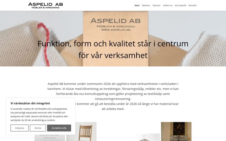 Screenshot of aspelid.se