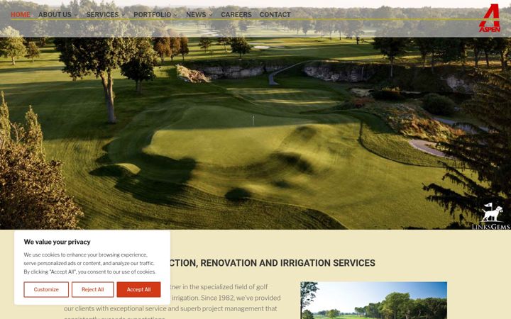 Skjermbilde av aspen-golf.com