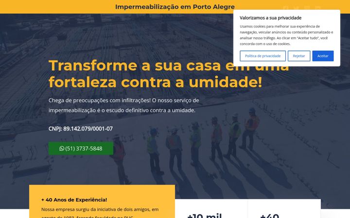 Screenshot of aspen-impermeabilizacao.com