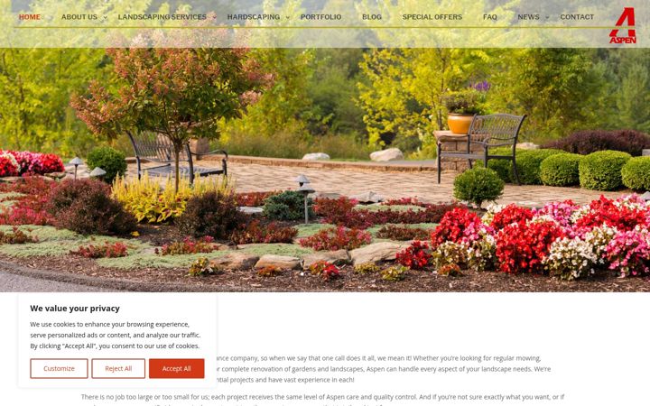 Skjermbilde av aspen-landscaping.com