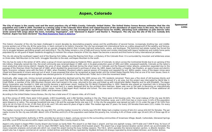 Screenshot of aspen.org