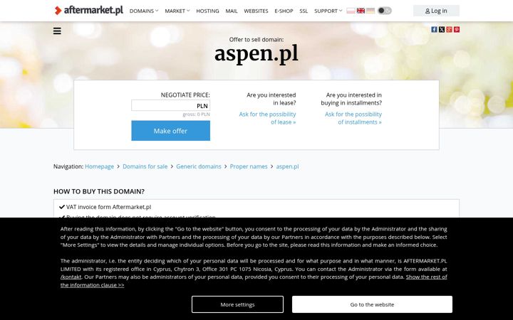 Snimka zaslona za aspen.pl