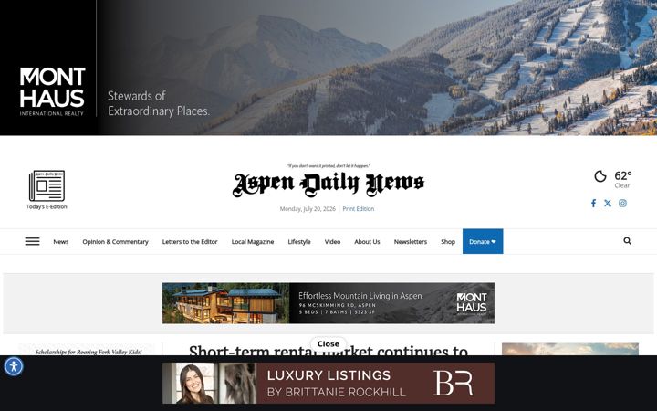 Screenshot of aspendailynews.com