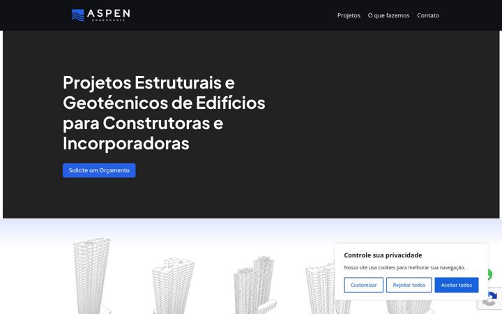 Screenshot of aspenengenharia.com