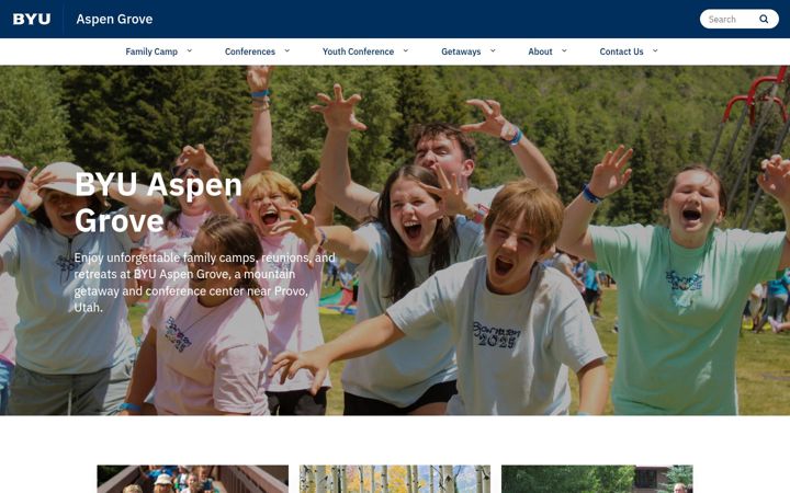 Captura de pantalla de aspengrove.byu.edu