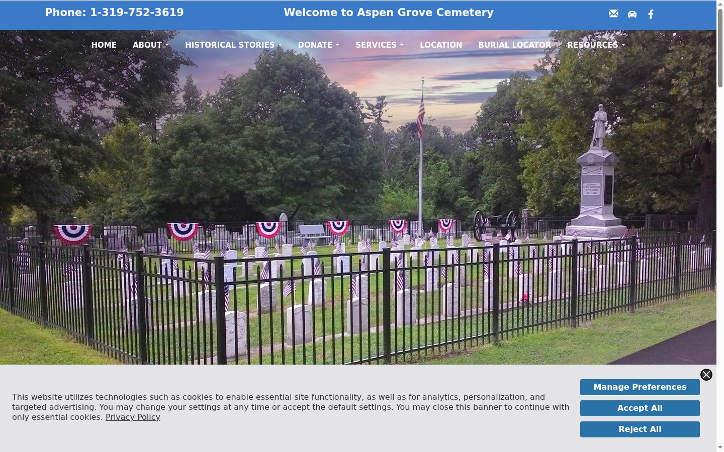 Screenshot of the consent banner shown before any interaction