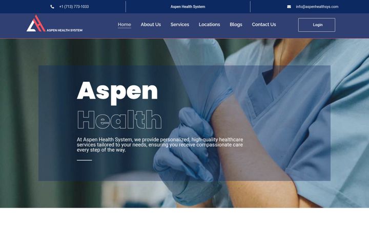 Screenshot of aspenhealthsys.com