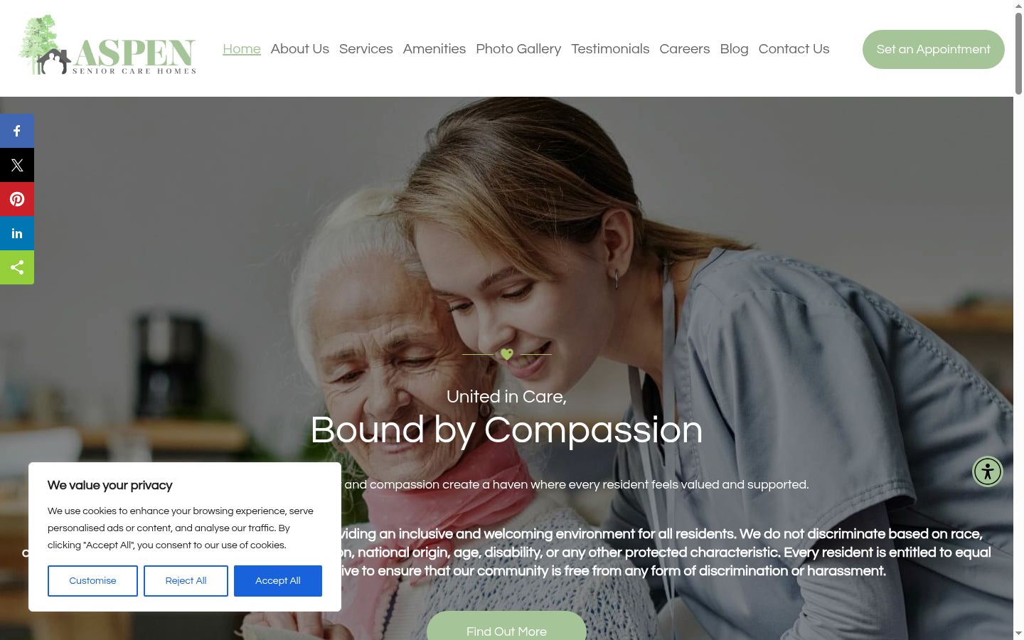 Screenshot of the consent banner shown before any interaction