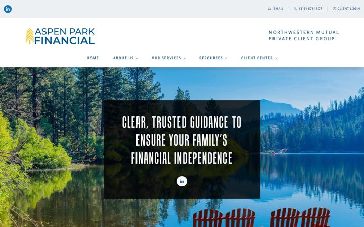 Screenshot of aspenparkfinancial.com