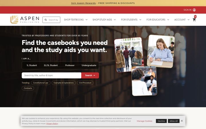 Skjermbilde av aspenpublishing.com