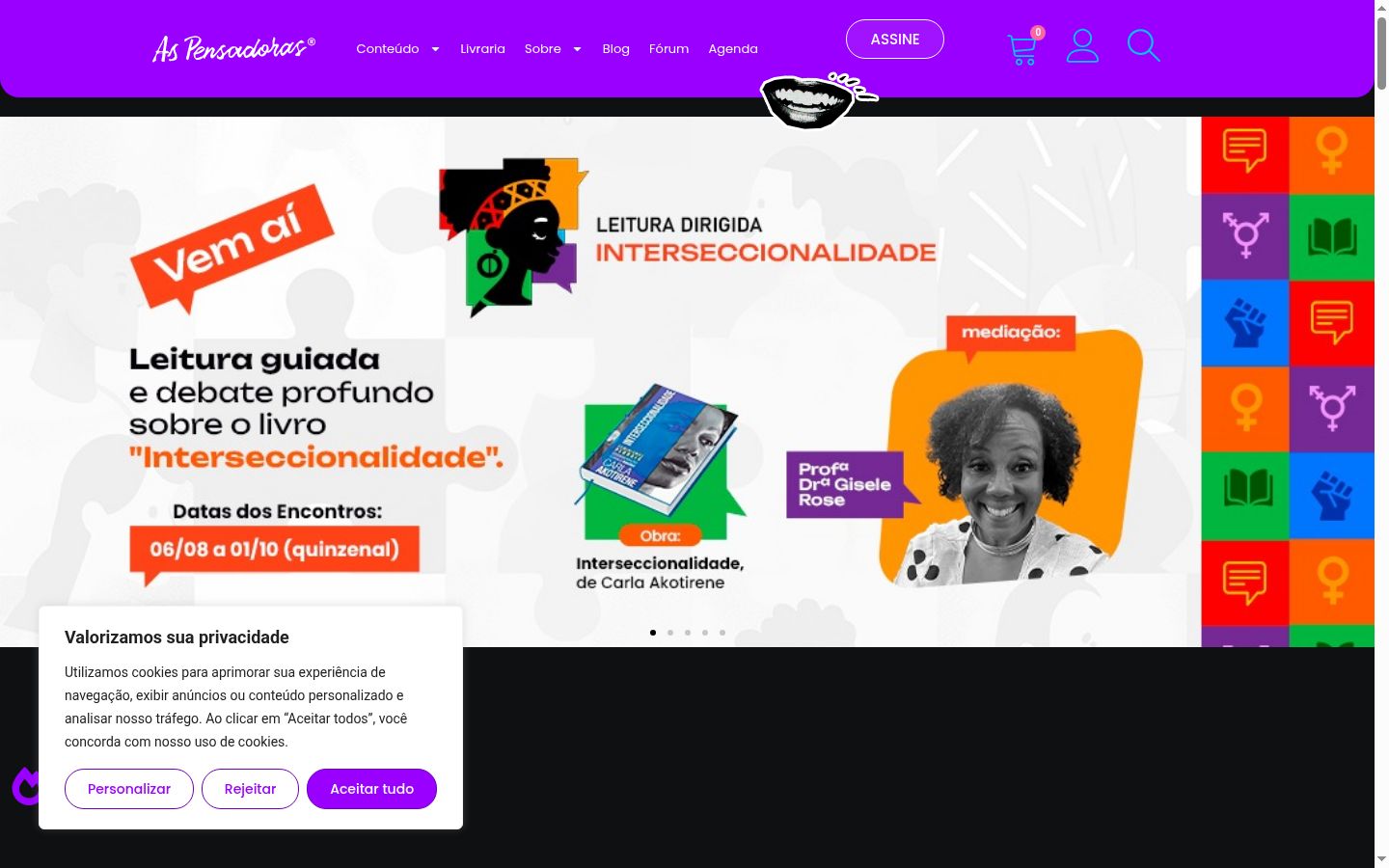 Screenshot of the consent banner shown before any interaction