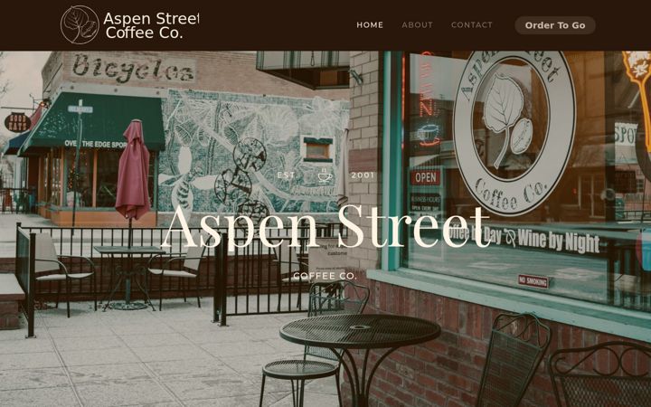 Skjermbilde av aspenstreetcoffee.com