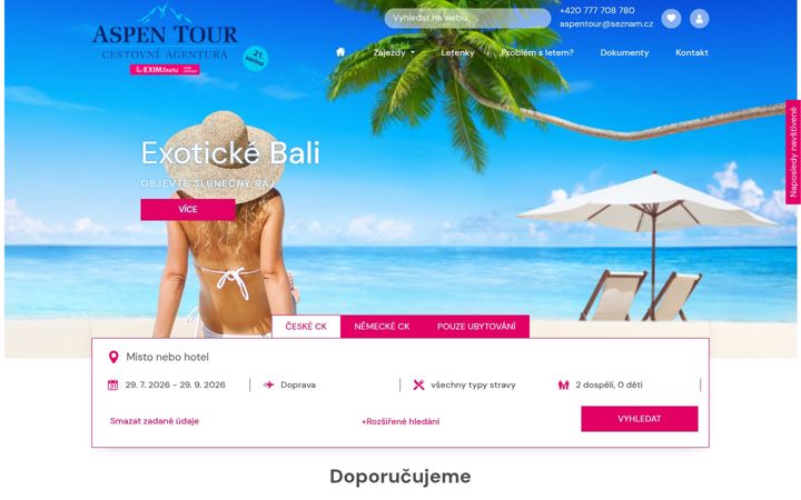 Screenshot of aspentour.cz