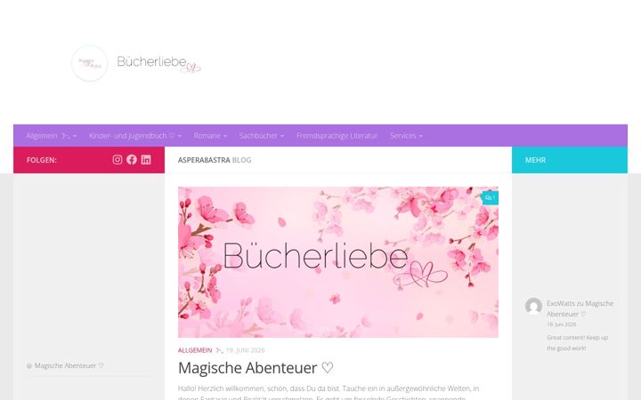 Screenshot of aspera8astra.de