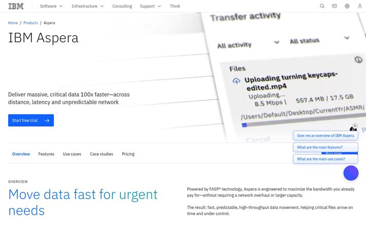 Screenshot of asperasoft.com