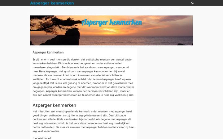 Screenshot of asperger-kenmerken.nl