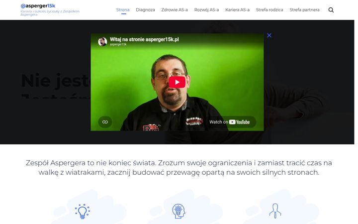 Kuvakaappaus sivustosta asperger15k.pl