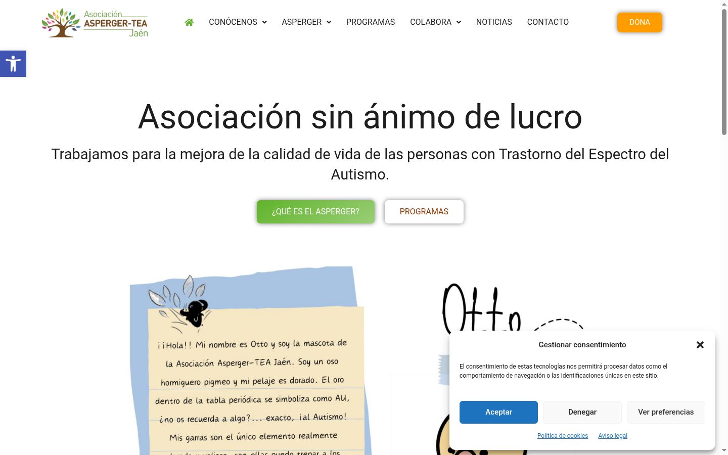 Screenshot del banner di consenso mostrato prima di qualsiasi interazione