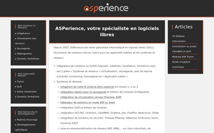 Screenshot of asperience.fr