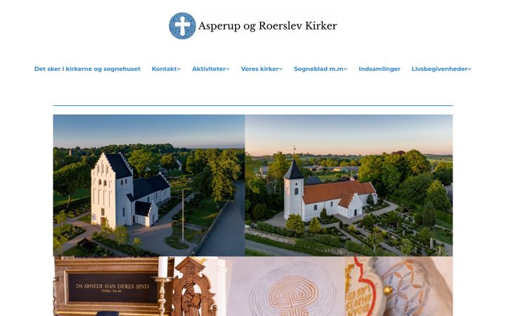 Screenshot of asperupkirke.dk