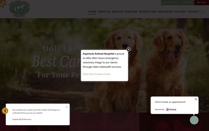 Capture d'écran de aspetuckvet.com