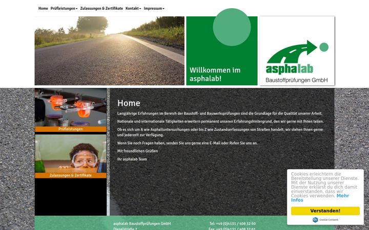 Screenshot of asphalab.de