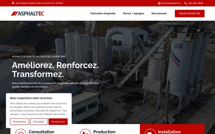 Skärmbild av asphaltec-stjerome.ca