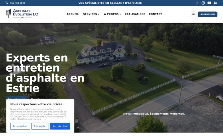 Screenshot of asphalteevolutionlc.com
