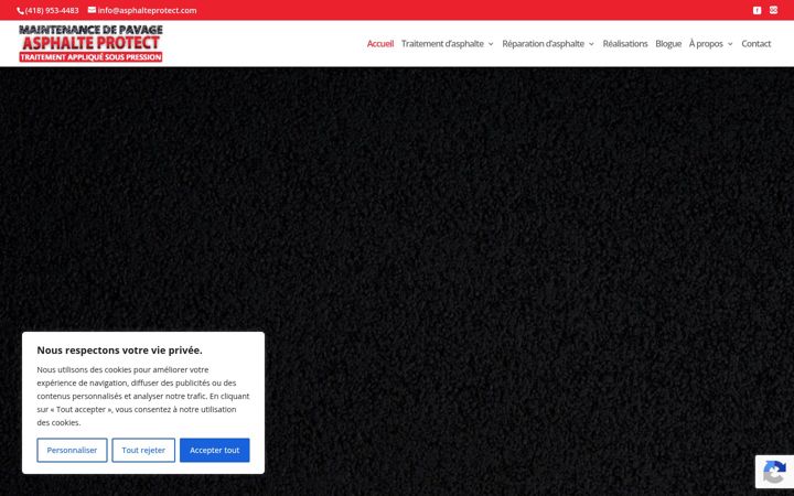 Screenshot του asphalteprotect.com