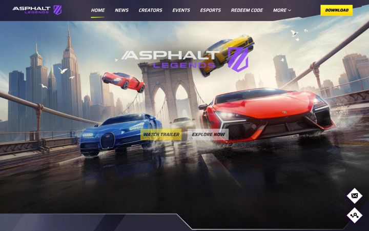 Screenshot of asphaltlegends.com