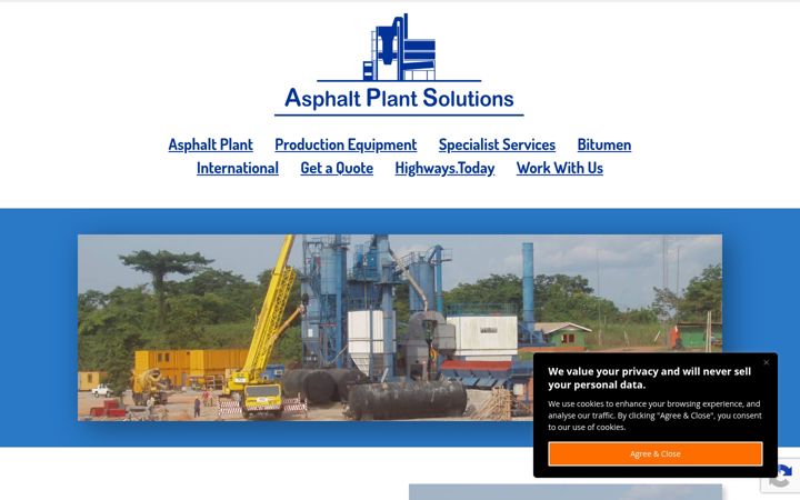 Screenshot of asphaltplantsolutions.com