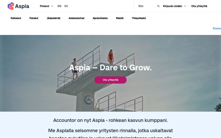 Screenshot of aspia.fi