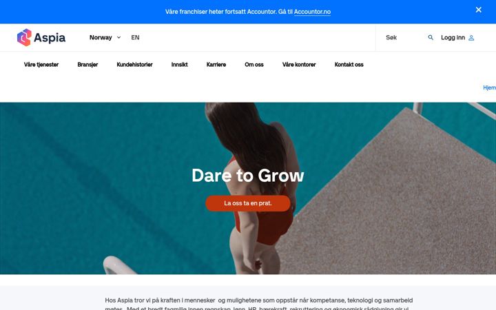 Screenshot of aspia.no