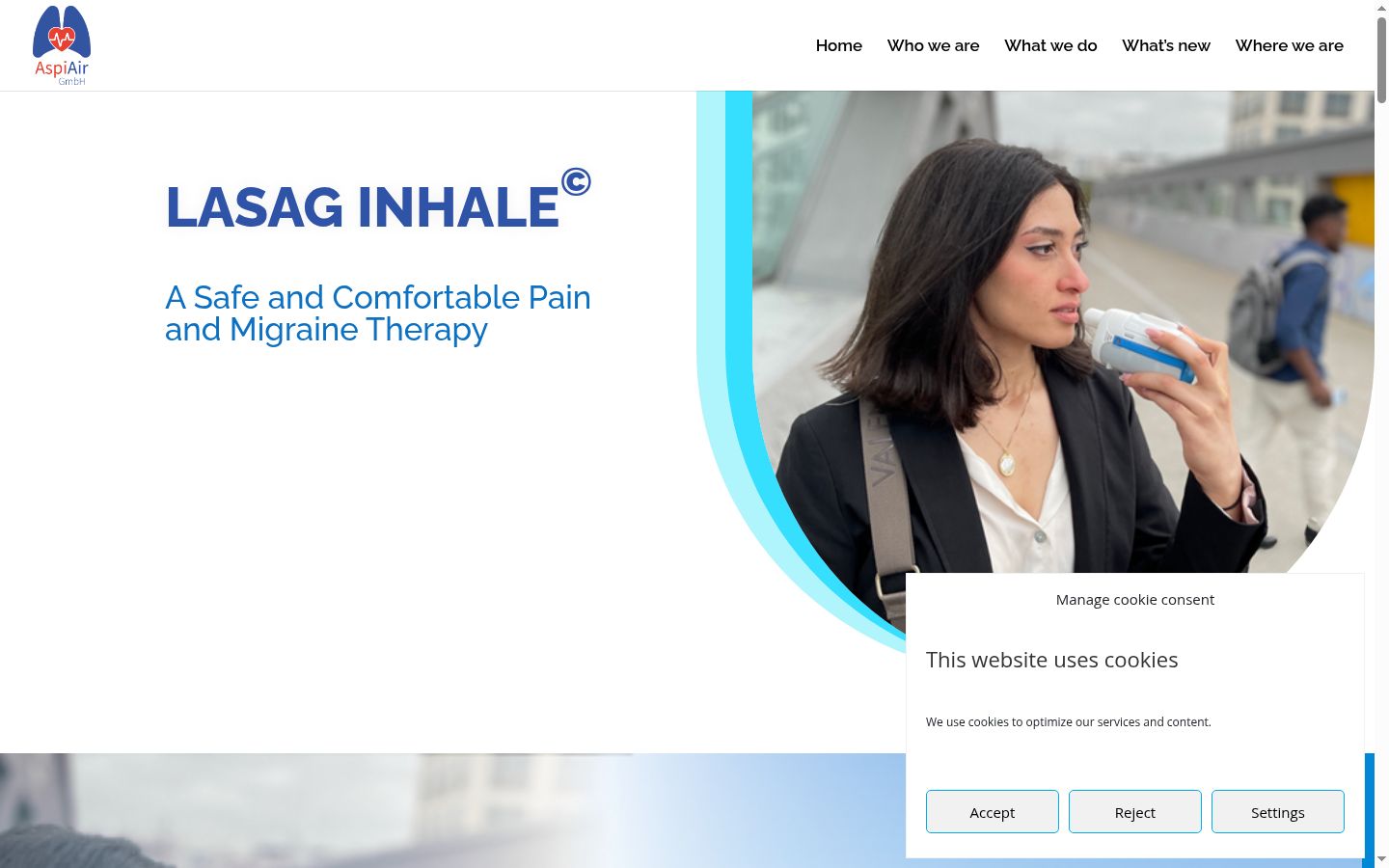 Screenshot of the consent banner shown before any interaction