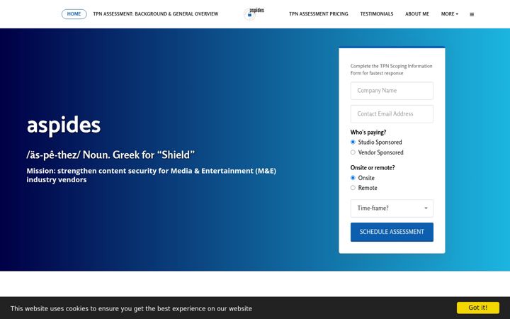 Screenshot of aspides.com
