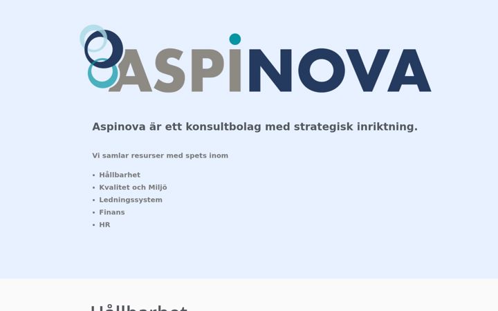 Screenshot of aspinova.se