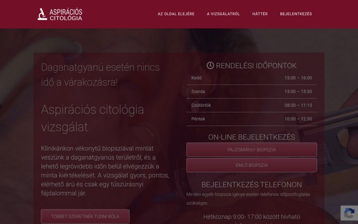 Screenshot van aspiracios-citologia.hu