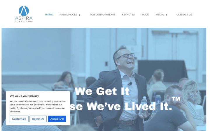 Екранна снимка на aspiraconsulting.com