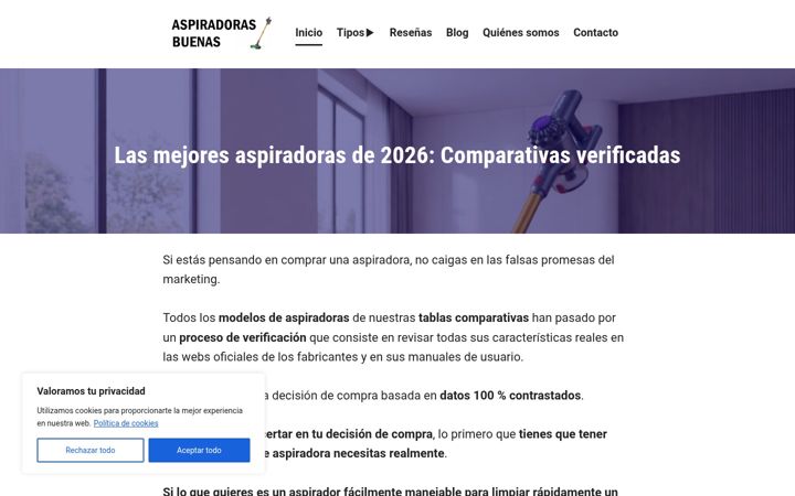 Screenshot of aspiradorasbuenas.com
