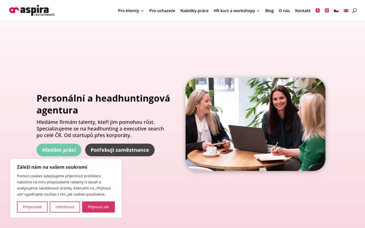 Екранна снимка на aspirarecruitment.cz