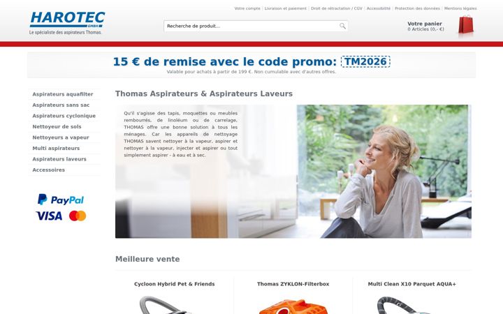 Screenshot of aspirateur-thomas.fr