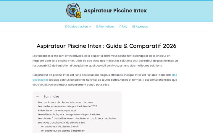 Screenshot of aspirateurpiscine.net