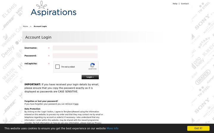 Screenshot of aspirationsonline.com