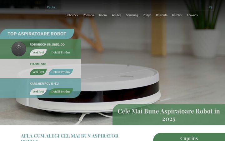 Screenshot of aspiratoarerobot.ro