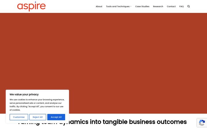 Snimka zaslona za aspire-consulting.co.uk