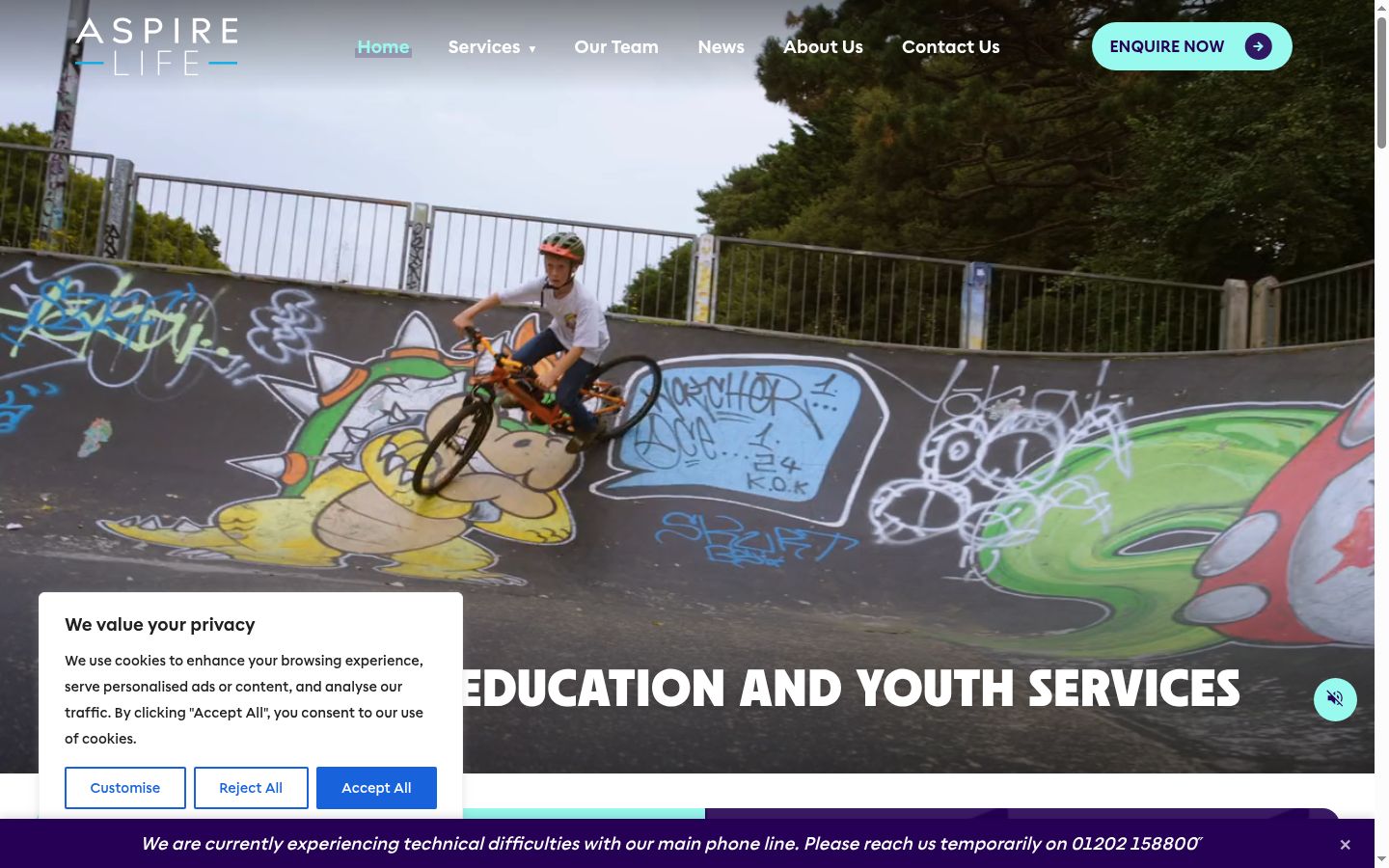 Screenshot of the consent banner shown before any interaction