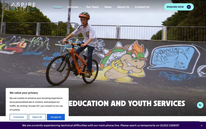 Screenshot of aspire-life.co.uk